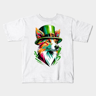 Portuguese Podengo Pequeno Celebrates Saint Patrick's Day Kids T-Shirt